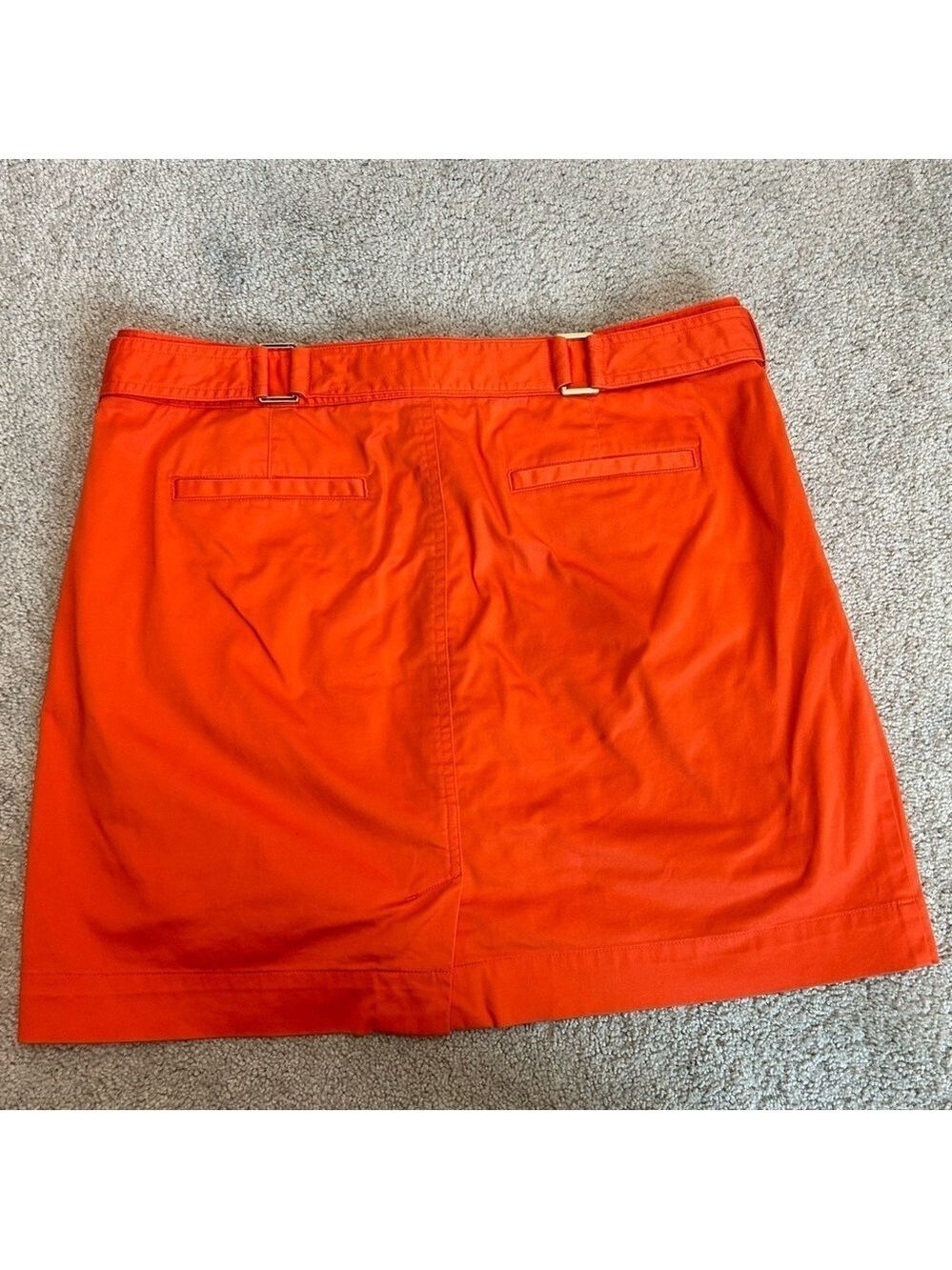 Ralph Lauren golf bright orange belted mini skirt skort Sz 10 - Picture 5 of 13